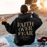 Faith Over Fear Hoodie – Inspirational Christian Pullover Hoodie for Men & Women Casual Streetwear Sweatshirt