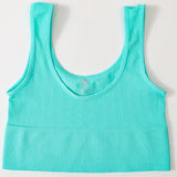 Women’s Seamless Ribbed Bra Crop Top – Wireless Sports Camisole