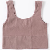 Women’s Seamless Ribbed Bra Crop Top – Wireless Sports Camisole