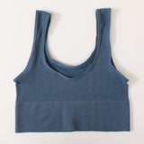 Women’s Seamless Ribbed Bra Crop Top – Wireless Sports Camisole