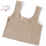 Women’s Seamless Ribbed Bra Crop Top – Wireless Sports Camisole