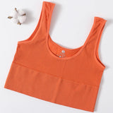 Women’s Seamless Ribbed Bra Crop Top – Wireless Sports Camisole