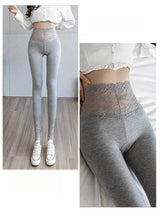 Women’s Lace Trim High Waist Leggings – Slim Fit Shaping Tights
