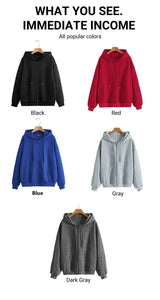 Women’s Oversized Zip-Up Hoodie – Relaxed Fit Streetwear Jacket
