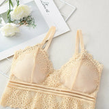 Women’s Lace Tube Top Bralette – Seamless V-Neck Crop Bra