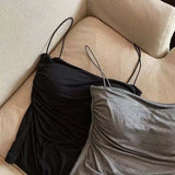 Women’s Crop Tank Top with Built-In Bra – Sleeveless Summer Camisole