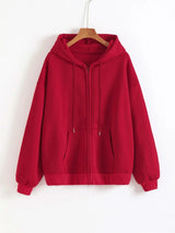 Women’s Oversized Zip-Up Hoodie – Relaxed Fit Streetwear Jacket
