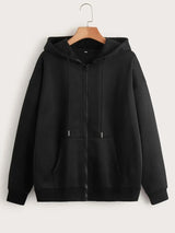 Women’s Oversized Zip-Up Hoodie – Relaxed Fit Streetwear Jacket
