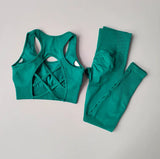 Women’s Seamless Gym Set – High Waist Booty Lift Leggings & Sports Bra
