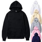 Black hoodie with other colored hoodies displayed on a white background