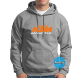 Gray hoodie with KTM Racing Team logo on a white background