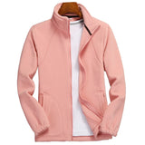 Woman wearing a warm fleece zip-up sweatshirt in solid color