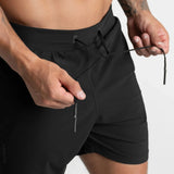 Men’s quick-dry performance shorts by Athletic Sanctuary, designed for training and everyday wear, shown in a close-up view.