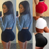 Women’s high waist gym shorts from Athletic Sanctuary in various colors, designed for running and fitness activities.