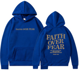 Faith Over Fear Hoodie – Inspirational Christian Pullover Hoodie for Men & Women Casual Streetwear Sweatshirt