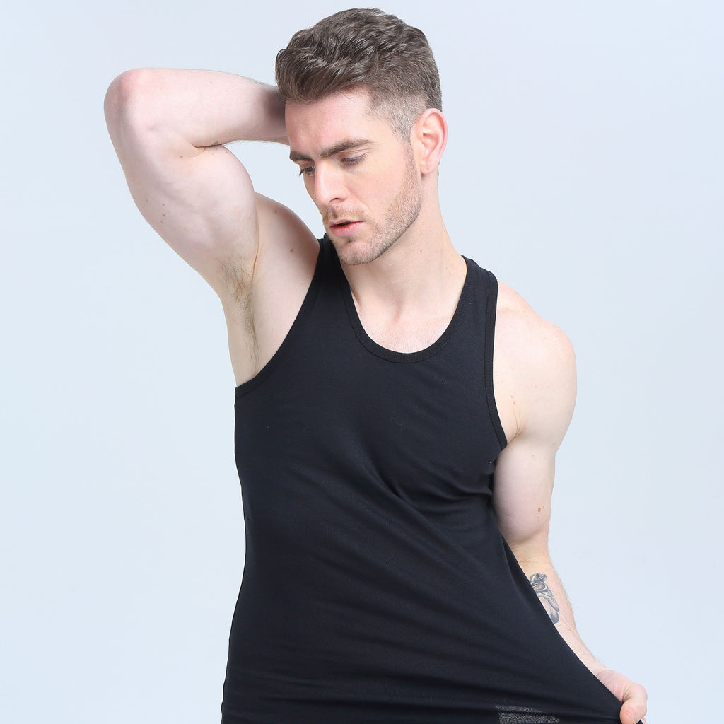 Plus-size men's breathable stretchy tank top by Athletic Sanctuary, athletic gym undershirt, solid color, youth-friendly design.