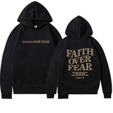 Faith Over Fear Hoodie – Inspirational Christian Pullover Hoodie for Men & Women Casual Streetwear Sweatshirt