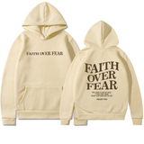 Faith Over Fear Hoodie – Inspirational Christian Pullover Hoodie for Men & Women Casual Streetwear Sweatshirt