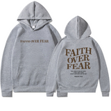 Faith Over Fear Hoodie – Inspirational Christian Pullover Hoodie for Men & Women Casual Streetwear Sweatshirt