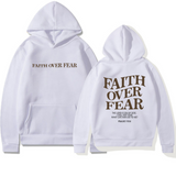 Faith Over Fear Hoodie – Inspirational Christian Pullover Hoodie for Men & Women Casual Streetwear Sweatshirt