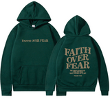 Faith Over Fear Hoodie – Inspirational Christian Pullover Hoodie for Men & Women Casual Streetwear Sweatshirt