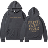 Faith Over Fear Hoodie – Inspirational Christian Pullover Hoodie for Men & Women Casual Streetwear Sweatshirt