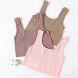 Women’s Seamless Ribbed Bra Crop Top – Wireless Sports Camisole