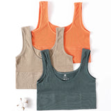 Women’s Seamless Ribbed Bra Crop Top – Wireless Sports Camisole