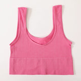 Women’s Seamless Ribbed Bra Crop Top – Wireless Sports Camisole