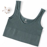 Women’s Seamless Ribbed Bra Crop Top – Wireless Sports Camisole