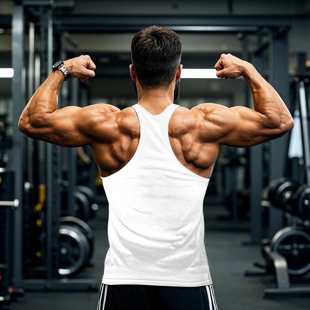 Men's summer sleeveless vest by Athletic Sanctuary, quick-dry breathable fitness tank with pockets, slim fit gym and running training wear.