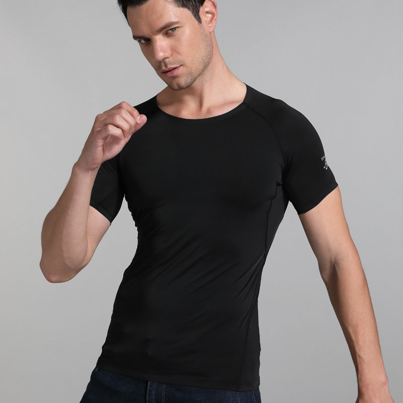 Men's Athletic Sanctuary summer training T-shirt, breathable quick-drying fabric, ideal for running and outdoor sports.