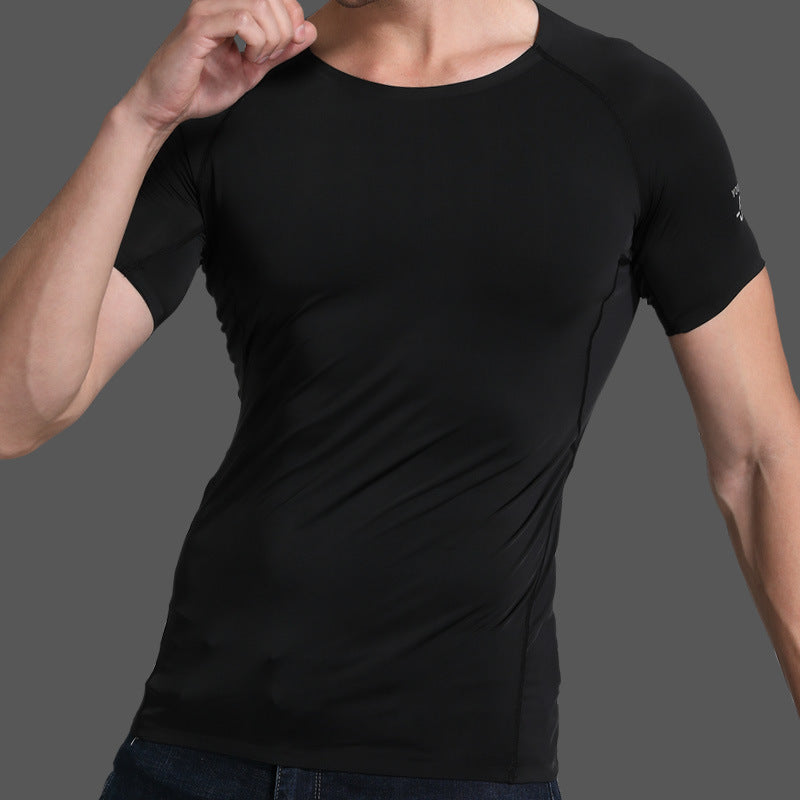 Men's athletic sports t-shirt by Athletic Sanctuary, short-sleeved, quick-drying gym and running top for summer fitness training.