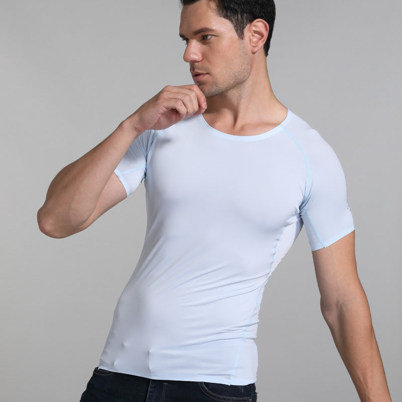 Men's athletic short-sleeve sports t-shirt from Athletic Sanctuary, quick-drying gym and running top for fitness and training.