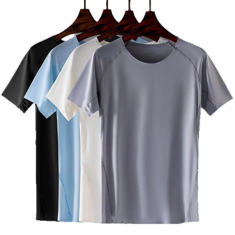 Men's athletic short-sleeved sports T-shirt by Athletic Sanctuary, quick-drying gym and running top for fitness and training.