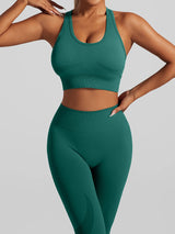 Women’s Seamless Gym Set – High Waist Booty Lift Leggings & Sports Bra