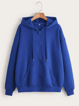 Women’s Oversized Zip-Up Hoodie – Relaxed Fit Streetwear Jacket