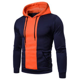 2026 Men's Fleece Hoodies Fashion Patchwork Big Pocket Casual Hooded Tops Men Hip Hop Sweatshirts Classic Color Block Pullovers