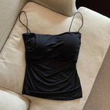 Women’s Crop Tank Top with Built-In Bra – Sleeveless Summer Camisole