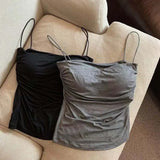 Women’s Crop Tank Top with Built-In Bra – Sleeveless Summer Camisole
