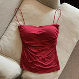 Women’s Crop Tank Top with Built-In Bra – Sleeveless Summer Camisole