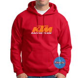 Red hoodie with KTM Racing Team logo on a white background