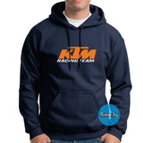 Navy hoodie with KTM Racing Team logo on a white background