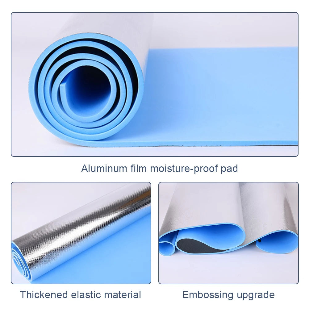 Thick 10mm EVA yoga mat from Athletic Sanctuary with anti-slip surface, ideal for exercise, yoga, and camping activities.
