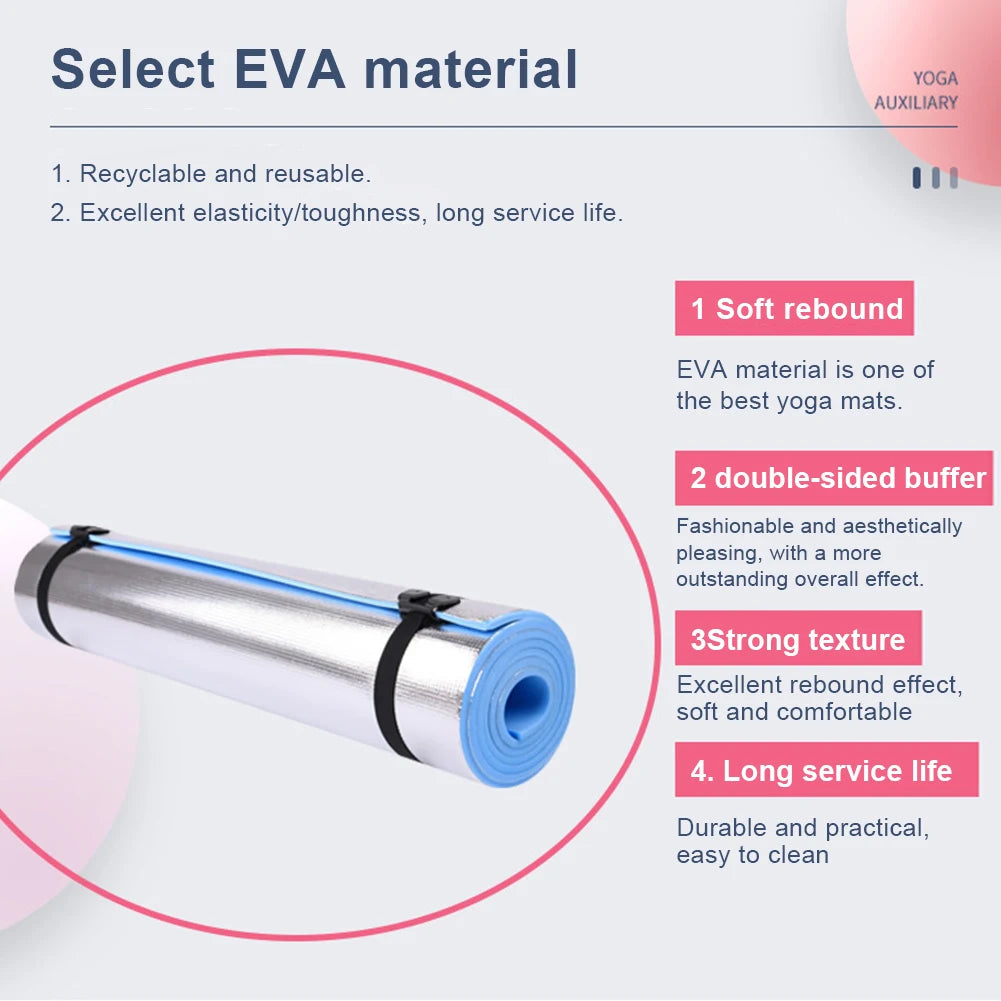 Thick 10mm EVA yoga mat by Athletic Sanctuary with anti-slip surface, ideal for yoga, exercise, and camping activities.