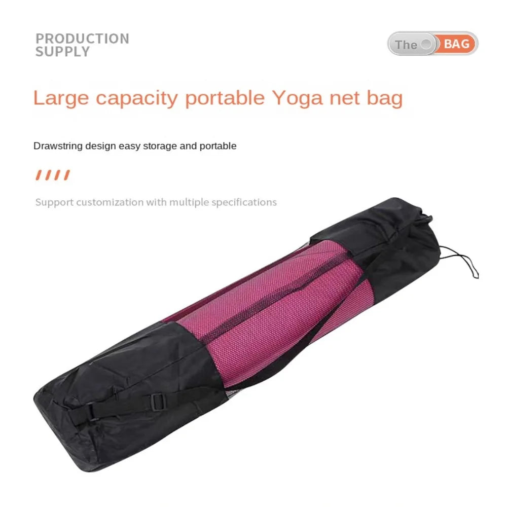 Portable Athletic Sanctuary yoga mat bag with breathable mesh design and adjustable strap for easy carrying.
