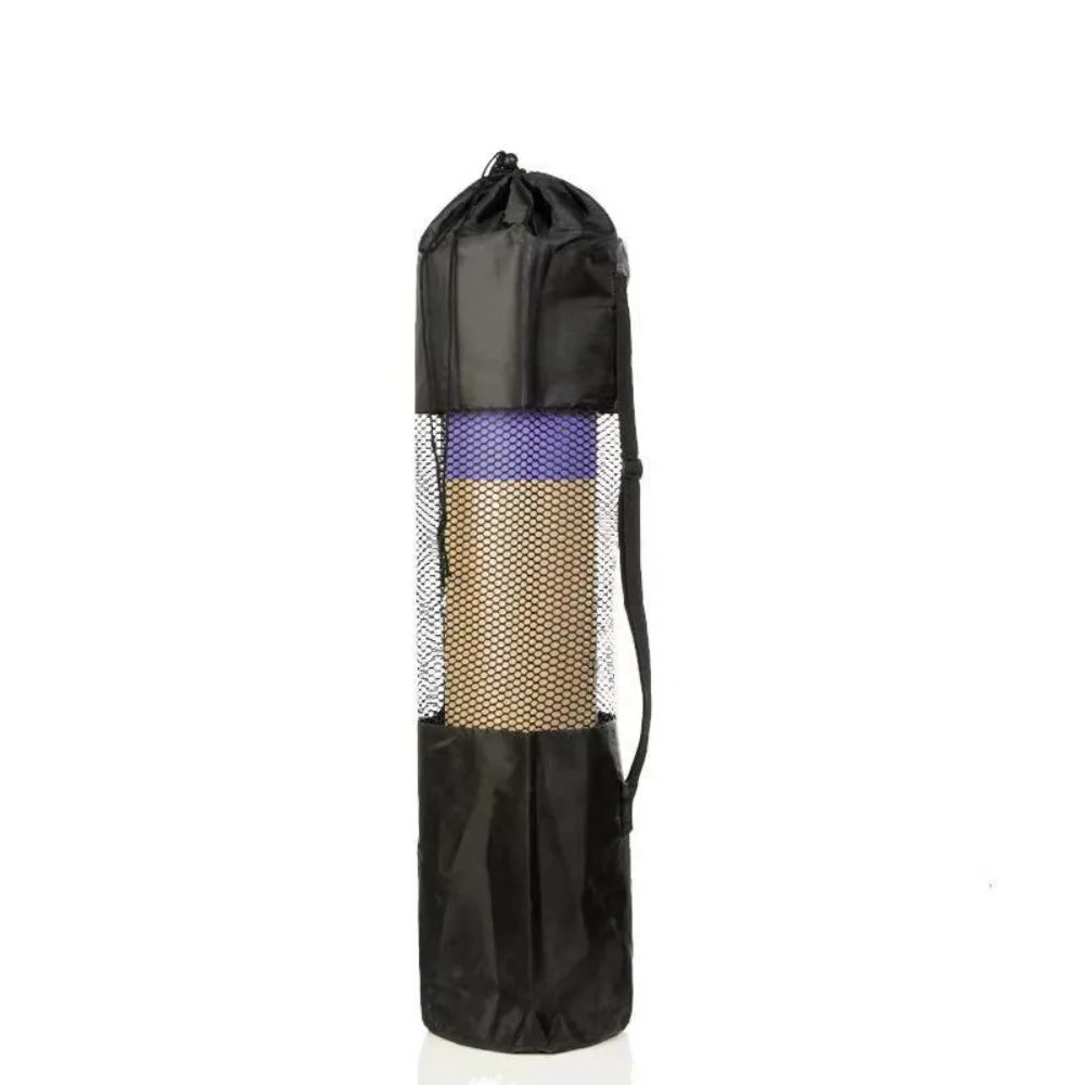 Breathable mesh yoga mat bag with strap from Athletic Sanctuary, designed for easy carrying and storage of yoga mats.