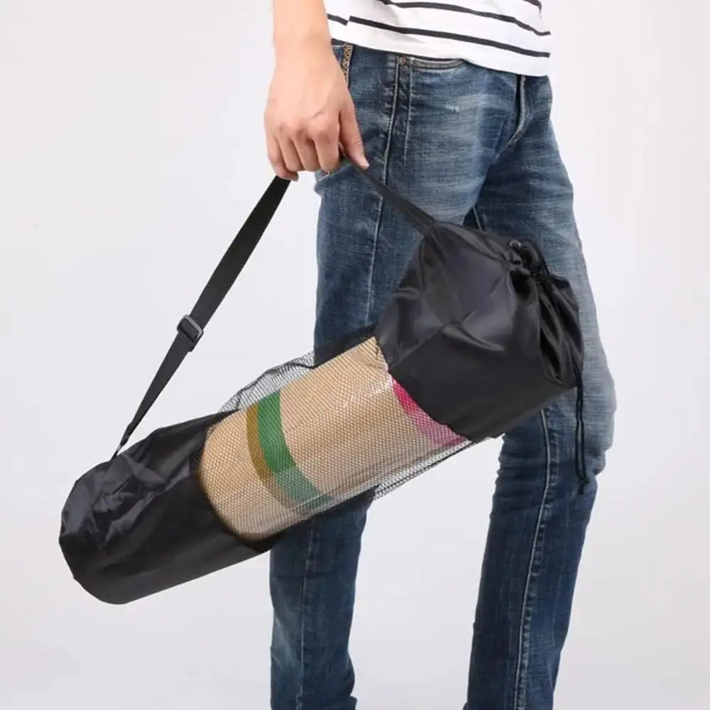 Breathable mesh yoga mat bag with adjustable strap by Athletic Sanctuary, designed for portable carrying and easy transport.