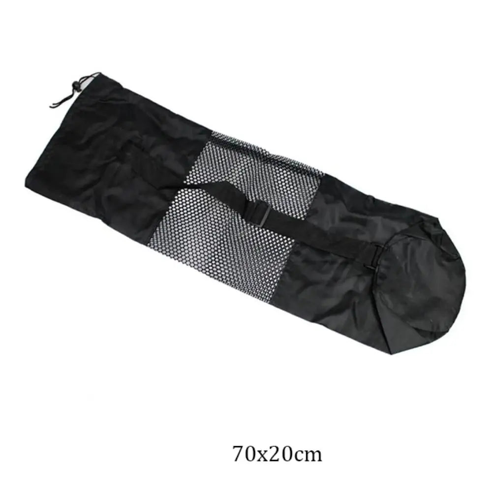 Portable Athletic Sanctuary yoga mat bag with breathable mesh design and adjustable strap for easy carrying and storage.