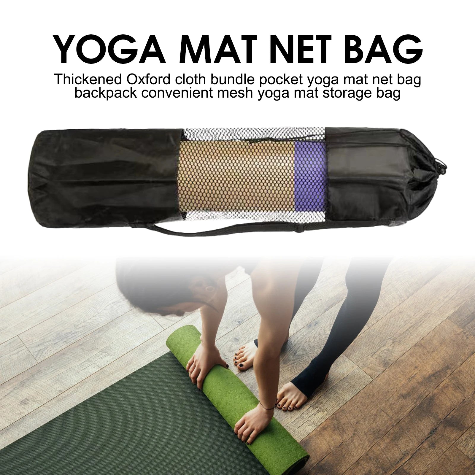 Lightweight waterproof yoga mat bag by Athletic Sanctuary made of durable Oxford cloth, designed for easy carrying and storage.